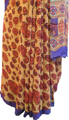 Multicolor Designer Wedding Partywear Pure Crepe Hand Brush Reprinted Kolkata Saree Sari With Blouse Piece  RP277