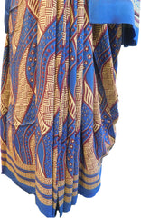 Multicolor Designer Wedding Partywear Pure Crepe Hand Brush Reprinted Kolkata Saree Sari With Blouse Piece  RP281