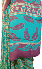 Multicolor Designer Wedding Partywear Pure Crepe Hand Brush Reprinted Kolkata Saree Sari With Blouse Piece  RP284
