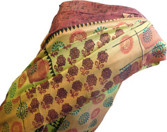 Multicolor Designer Wedding Partywear Pure Crepe Hand Brush Reprinted Kolkata Saree Sari With Blouse Piece  RP288
