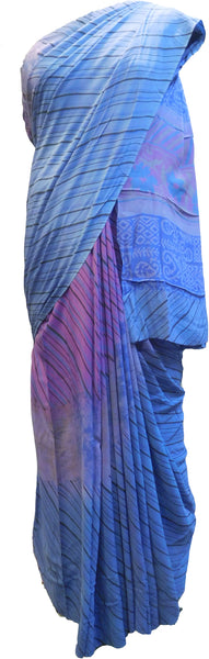 Multicolor Designer Wedding Partywear Pure Crepe Hand Brush Reprinted Kolkata Saree Sari With Blouse Piece RP291