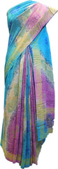 Multicolor Designer Wedding Partywear Pure Crepe Hand Brush Reprinted Kolkata Saree Sari With Blouse Piece RP292