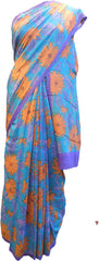 Multicolor Designer Wedding Partywear Pure Crepe Hand Brush Reprinted Kolkata Saree Sari With Blouse Piece RP293