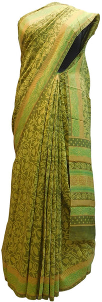 Multicolor Designer Wedding Partywear Pure Crepe Hand Brush Reprinted Kolkata Saree Sari RP29