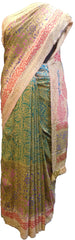 SMSAREE Multi Color Designer Wedding Partywear Pure Crepe Hand Brush Print Highlighted With Thread Hand Embroidery Work Bridal Saree Sari With Blouse Piece RP324
