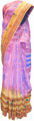 SMSAREE Multi Color Designer Wedding Partywear Pure Crepe Hand Brush Print Hand Embroidery Work Bridal Saree Sari With Blouse Piece RP349