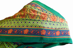 SMSAREE Multi Color Designer Wedding Partywear Pure Crepe Hand Brush Print Hand Embroidery Work Bridal Saree Sari With Blouse Piece RP356