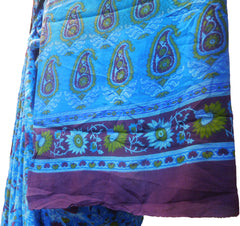 SMSAREE Multi Color Designer Wedding Partywear Pure Crepe Hand Brush Print Hand Embroidery Work Bridal Saree Sari With Blouse Piece RP432