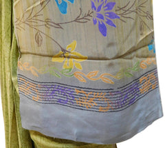 Multicolor Designer Wedding Partywear Pure Crepe Hand Brush Reprinted Kolkata Saree Sari RP66