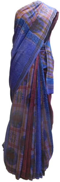 Multicolor Designer Wedding Partywear Pure Crepe Hand Brush Reprinted Kolkata Saree Sari RP73