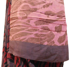 Multicolor Designer Wedding Partywear Pure Crepe Hand Brush Reprinted Kolkata Saree Sari RP77