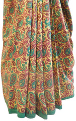 Multicolor Designer Wedding Partywear Pure Crepe Hand Brush Reprinted Kolkata Saree Sari RP79