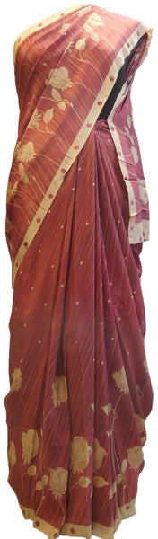 Multicolor Designer Wedding Partywear Pure Crepe Hand Brush Reprinted Kolkata Saree Sari RP81