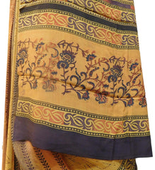 Multicolor Designer Wedding Partywear Pure Crepe Hand Brush Reprinted Kolkata Saree Sari RP86