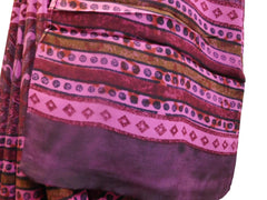 Multicolor Designer Wedding Partywear Pure Crepe Hand Brush Reprinted Kolkata Saree Sari RP88
