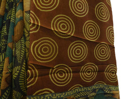 Multicolor Designer Wedding Partywear Pure Crepe Hand Brush Reprinted Kolkata Saree Sari RP91