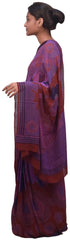 Multicolor Designer Wedding Partywear Pure Crepe Hand Brush Reprinted Kolkata Saree Sari RP92