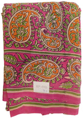Multicolor Designer Wedding Partywear Pure Crepe Hand Brush Reprinted Kolkata Saree Sari RP93