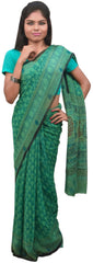 Multicolor Designer Wedding Partywear Pure Crepe Hand Brush Reprinted Kolkata Saree Sari RP96
