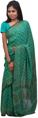 Multicolor Designer Wedding Partywear Pure Crepe Hand Brush Reprinted Kolkata Saree Sari RP96