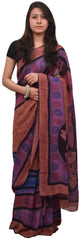 Multicolor Designer Wedding Partywear Pure Crepe Hand Brush Reprinted Kolkata Saree Sari RP98