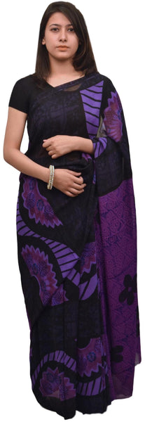 Multicolor Designer Wedding Partywear Pure Crepe Hand Brush Reprinted Kolkata Saree Sari RP99
