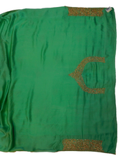 Deep Green Designer Wedding Partywear Silk Zari Stone Beads Hand Embroidery Work Bridal Saree Sari With Blouse Piece E808