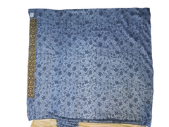 Golden Blue Designer Wedding Partywear Georgette Zari Stone Hand Embroidery Work Bridal Saree Sari With Blouse Piece F565