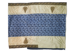 Cream Blue Designer Wedding Partywear Georgette Zari Stone Hand Embroidery Work Bridal Saree Sari With Blouse Piece F566