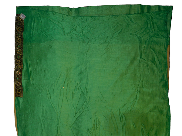 Golden Green Designer Wedding Partywear Silk Zari Stone Hand Embroidery Work Bridal Saree Sari With Blouse Piece F580