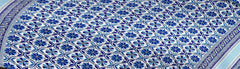 Blue Pure Cotton Double Bed Printed Bedsheet