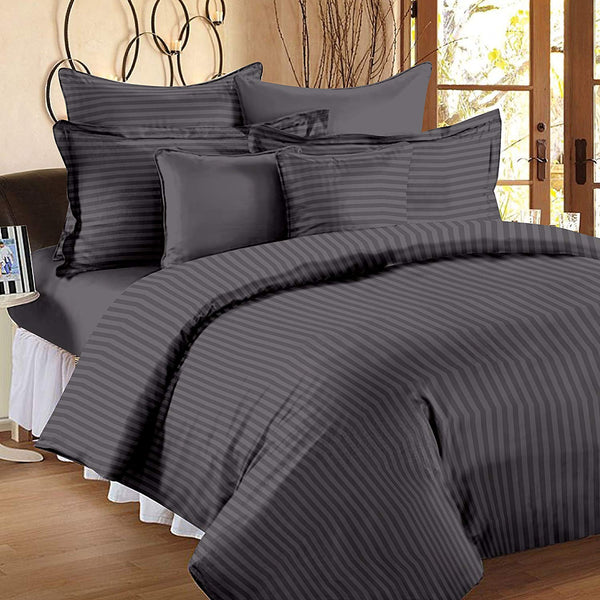 Grey Pure Cotton Double Bed Bedsheet