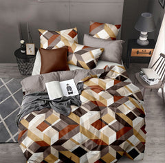 Multi-Colour Poly-Cotton Double Bed Printed Bedsheet