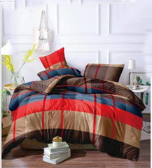 Multi-Colour Poly-Cotton Double Bed Printed Bedsheet