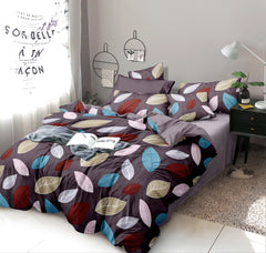 Grey Poly-Cotton Double Bed Printed Bedsheet