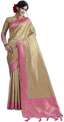 SMSAREE Grey Designer Wedding Partywear Tanchui Art Silk Hand Embroidery Work Bridal Saree Sari With Blouse Piece YNF-29733
