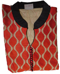 Red Designer Cotton (Chanderi) Hand Embroidery Zari Thread Work PartyWear Bollywood Style Kurti Kurta