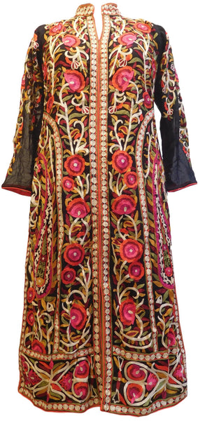The Show Stopper Black Designer Georgette (Viscos) Hand Embroidery Zari Thread Work PartyWear Bollywood Style Kurti Kurta