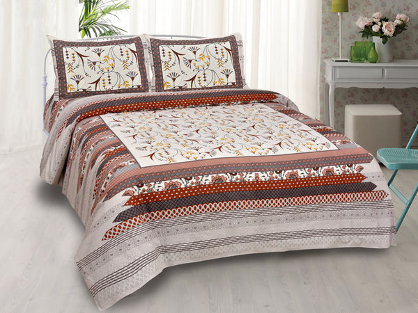 Multicolour Pure Cotton Double Bed Printed Bedsheet