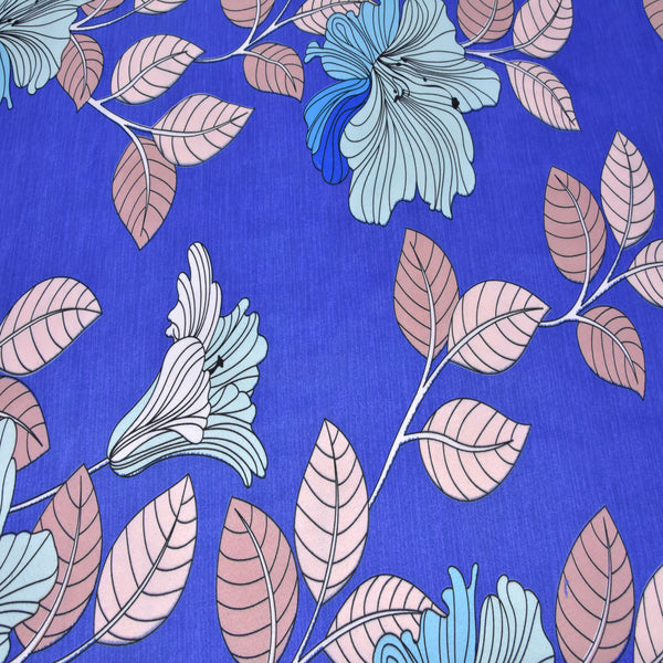 Blue Glace Cotton Double Bed Bedsheet