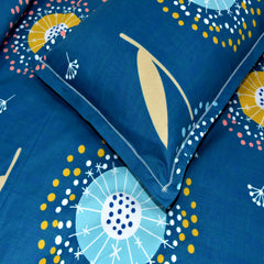 Royal Blue Glace Cotton Double Bed Bedsheet