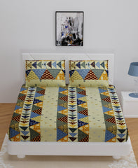 Multicolour Cotton Double Bed Bedsheet