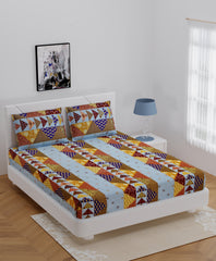 Multicolour Cotton Double Bed Bedsheet