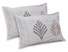 Grey Pure Cotton Double Bed Printed Bedsheet