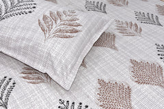 Grey Pure Cotton Double Bed Printed Bedsheet