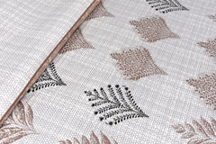 Grey Pure Cotton Double Bed Printed Bedsheet