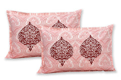 Pink Pure Cotton Double Bed Printed Bedsheet