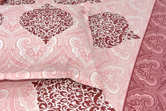 Pink Pure Cotton Double Bed Printed Bedsheet