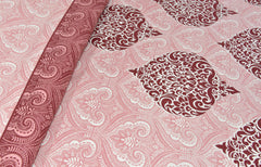 Pink Pure Cotton Double Bed Printed Bedsheet