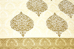 Yellow Pure Cotton Double Bed Printed Bedsheet